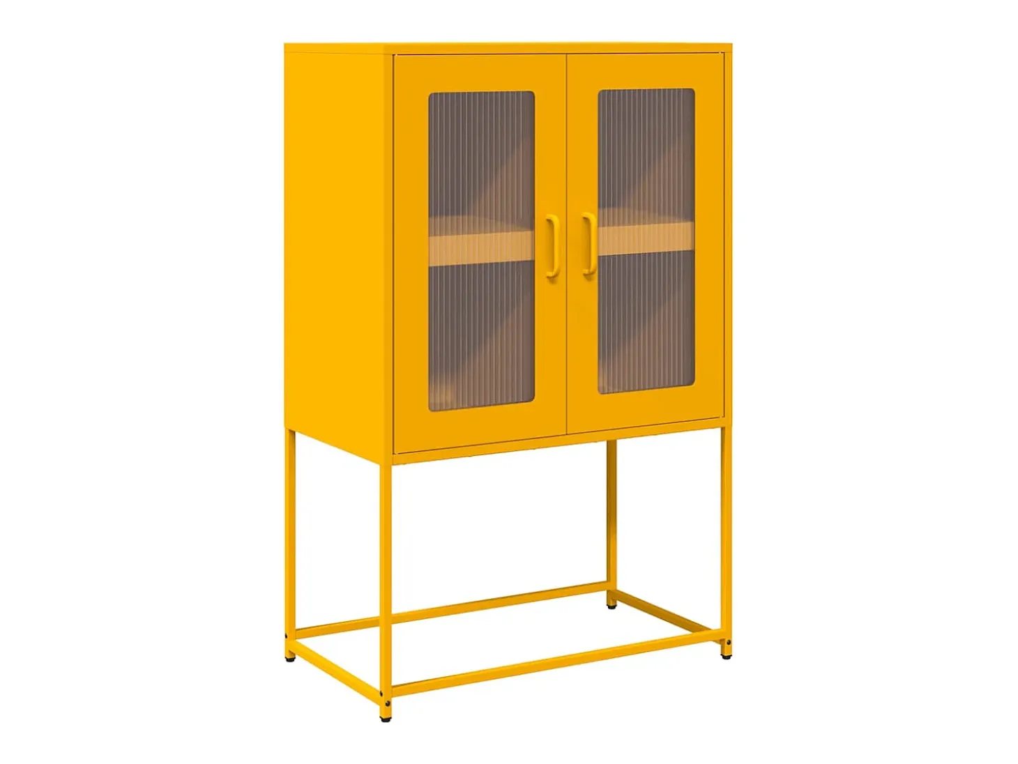 Aparador alto amarillo mostaza 68x39x107 cm acero