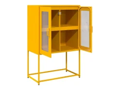 Aparador alto amarillo mostaza 68x39x107 cm acero