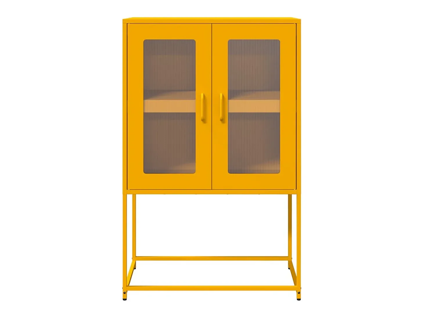Aparador alto amarillo mostaza 68x39x107 cm acero