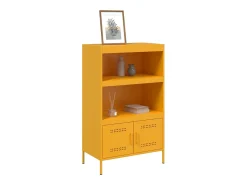 Aparador alto amarillo mostaza 68x39x113 cm acero