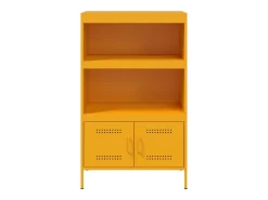 Aparador alto amarillo mostaza 68x39x113 cm acero