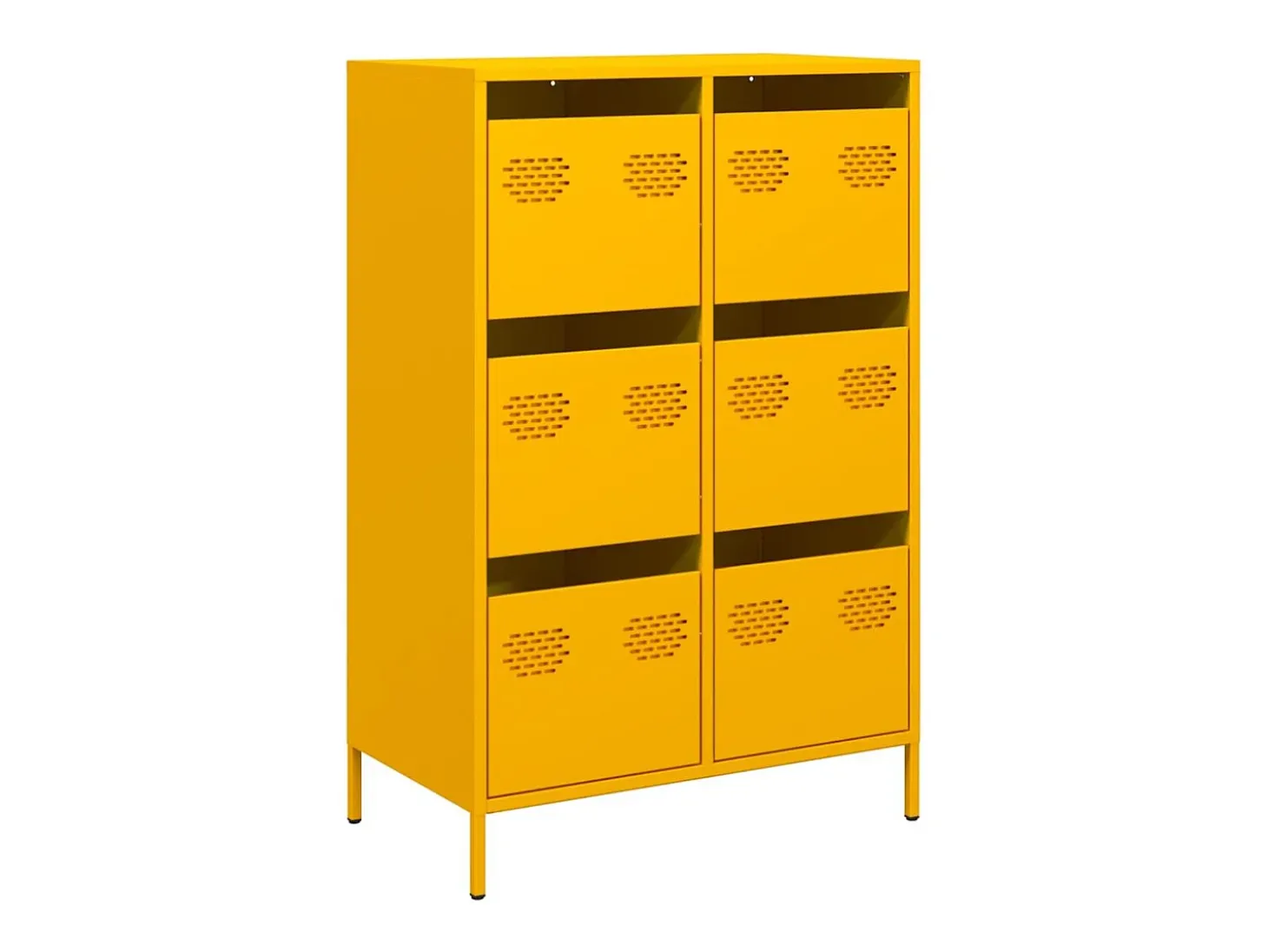 Aparador alto amarillo mostaza 68x39x101,5 cm acero
