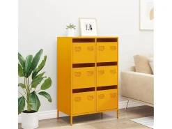 Aparador alto amarillo mostaza 68x39x101,5 cm acero