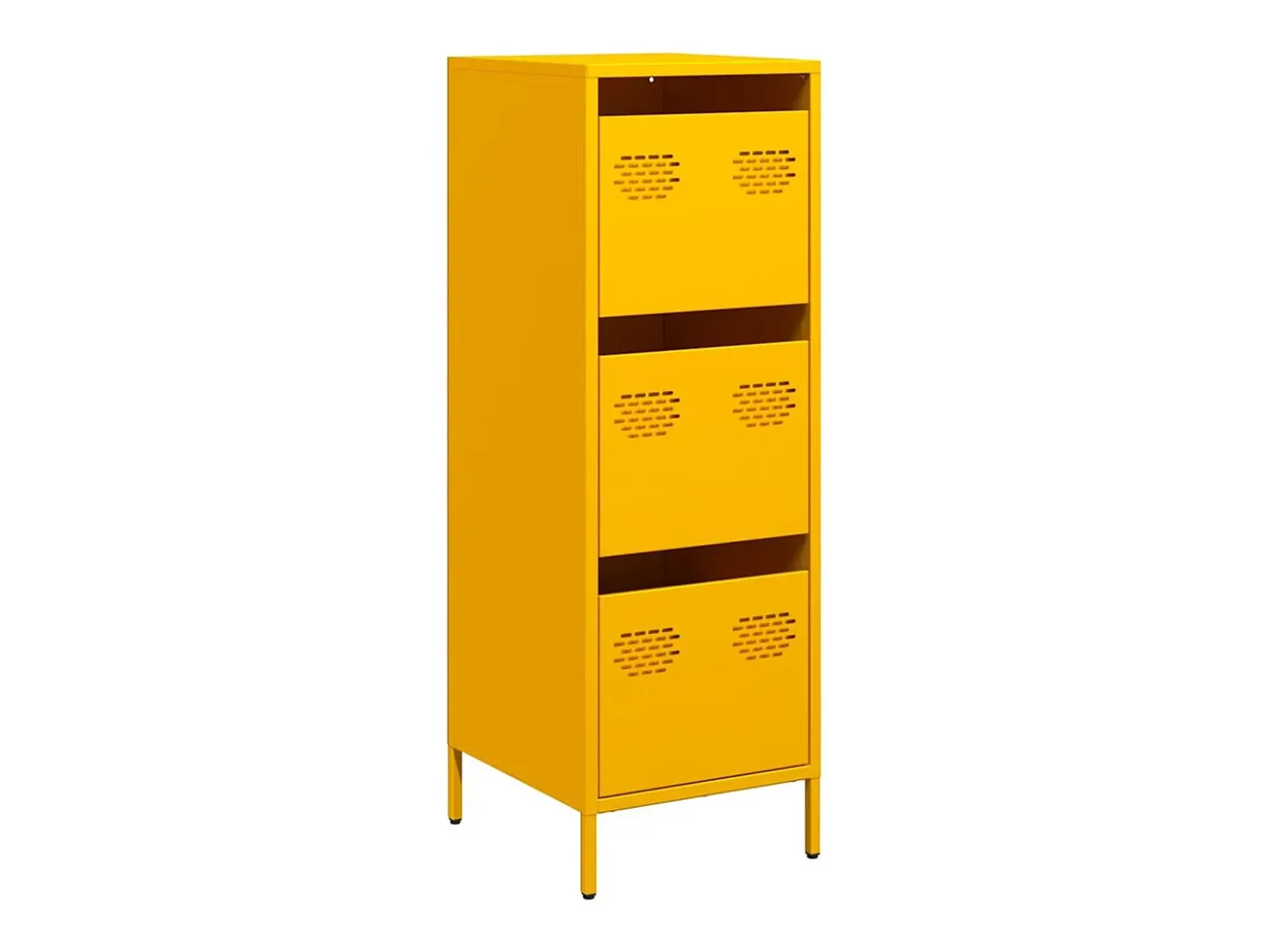 Aparador alto amarillo mostaza 39x35x103,5 cm acero