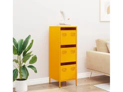 Aparador alto amarillo mostaza 39x35x103,5 cm acero