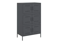 Aparador alto antracita 68x39x113 cm acero