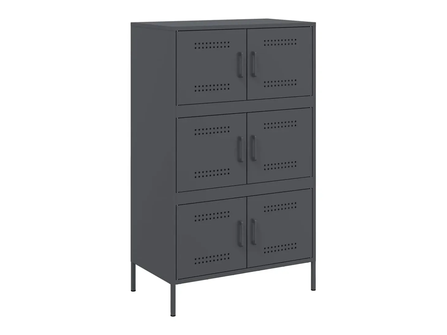 Aparador alto antracita 68x39x113 cm acero
