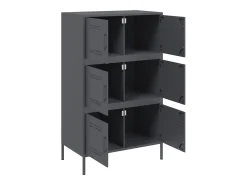 Aparador alto antracita 68x39x113 cm acero