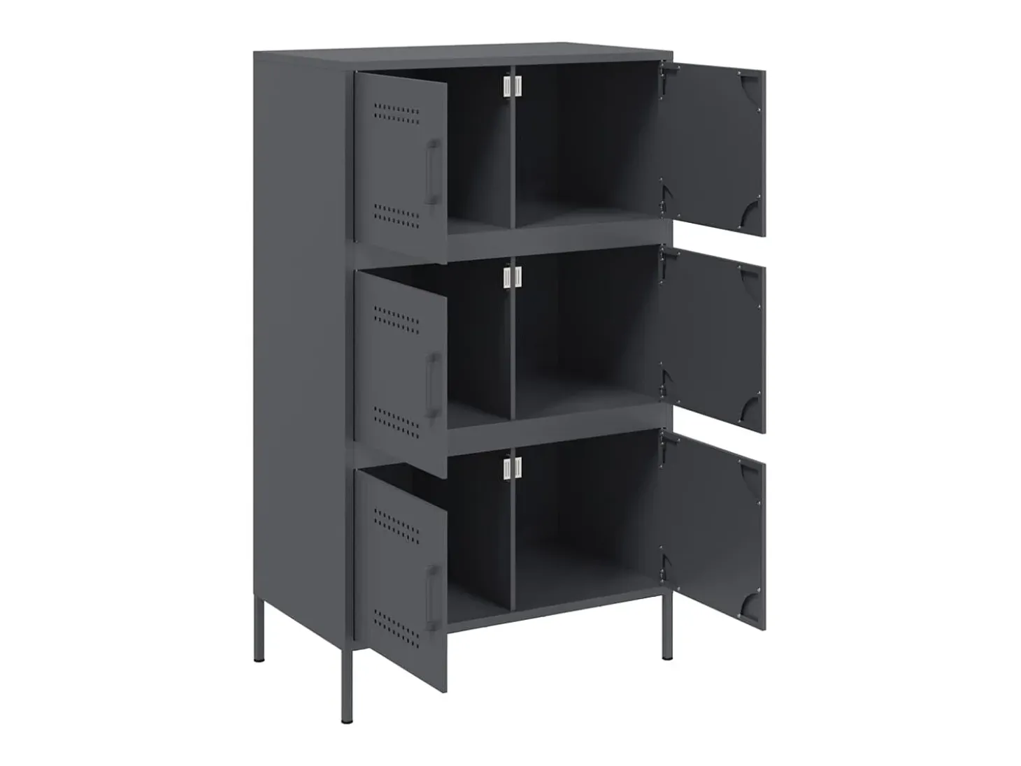 Aparador alto antracita 68x39x113 cm acero