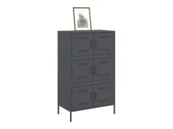 Aparador alto antracita 68x39x113 cm acero