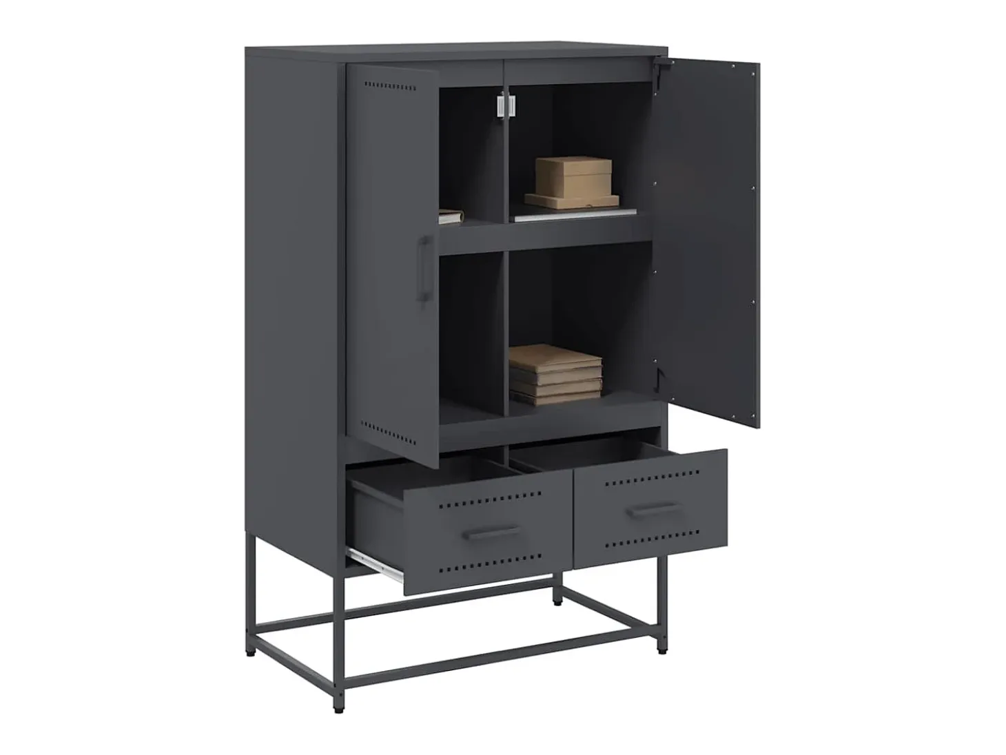 Aparador alto antracita 68x39x111,5 cm acero