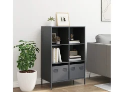 Aparador alto antracita 68x39x103,5 cm acero