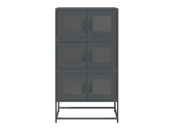 Aparador alto antracita 68x39x123 cm acero