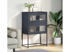 Aparador alto antracita 68x39x107 cm acero