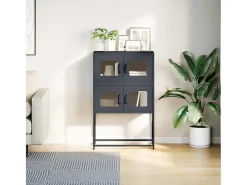 Aparador alto antracita 68x39x107 cm acero