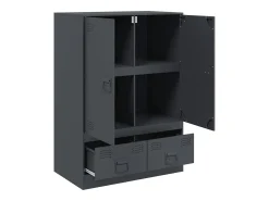 Aparador alto antracita 67x39x95 cm acero