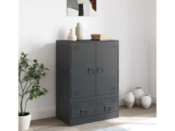 Aparador alto antracita 67x39x95 cm acero