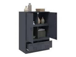 Aparador alto antracita 67x39x95 cm acero