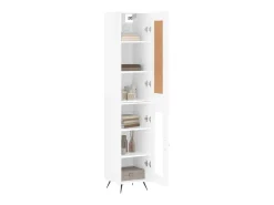 Aparador alto Blanco brillo 34,5x34x180 cm Madera de ingeniería