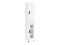 Aparador alto Blanco brillo 34,5x34x180 cm Madera de ingeniería