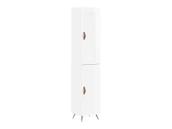 Aparador alto Blanco brillo 34,5x34x180 cm Madera de ingeniería