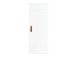 Aparador alto Blanco brillo 34,5x34x180 cm Madera de ingeniería