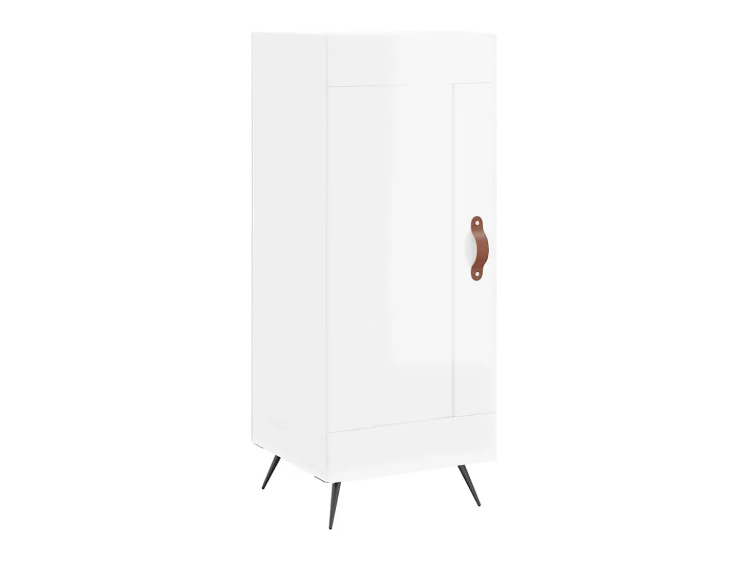 Aparador alto Blanco brillo 34,5x34x180 cm Madera de ingeniería