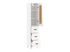 Aparador alto Blanco brillo 34,5x34x180 cm Madera de ingeniería