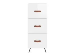Aparador alto Blanco brillo 34,5x34x180 cm Madera de ingeniería