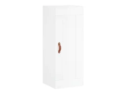 Aparador alto Blanco brillo 34,5x34x180 cm Madera de ingeniería