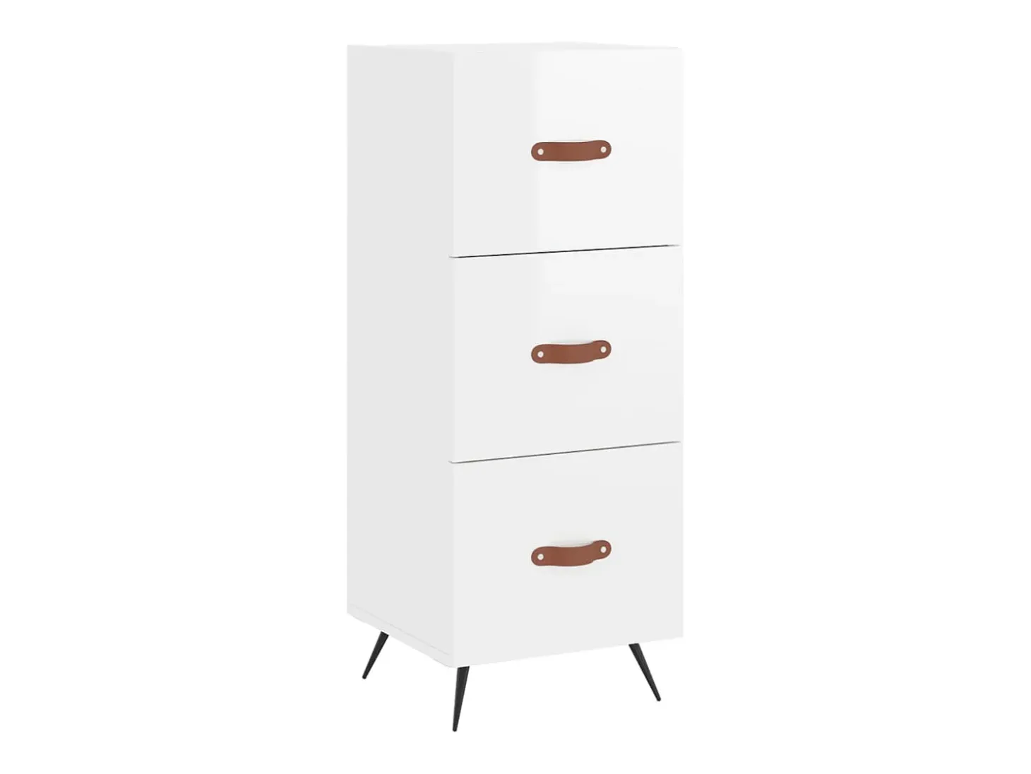 Aparador alto Blanco brillo 34,5x34x180 cm Madera de ingeniería
