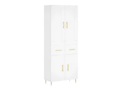 Aparador alto blanco 69,5x34x180 cm Madera contrachapada