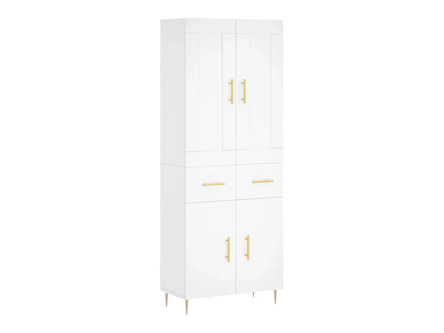Aparador alto blanco 69,5x34x180 cm Madera contrachapada