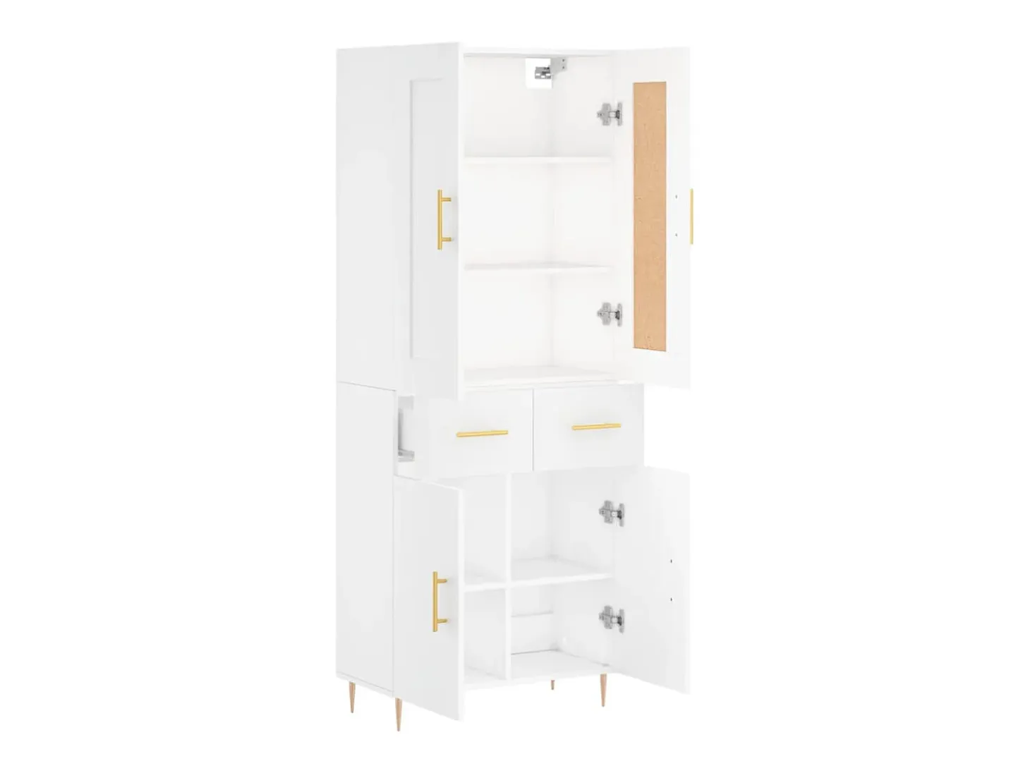 Aparador alto blanco 69,5x34x180 cm Madera contrachapada