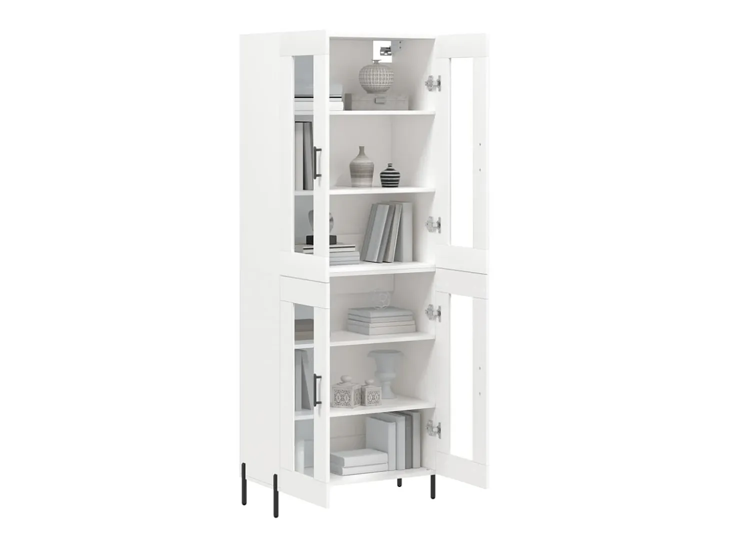 Aparador alto blanco 69,5x34x180 cm Madera contrachapada