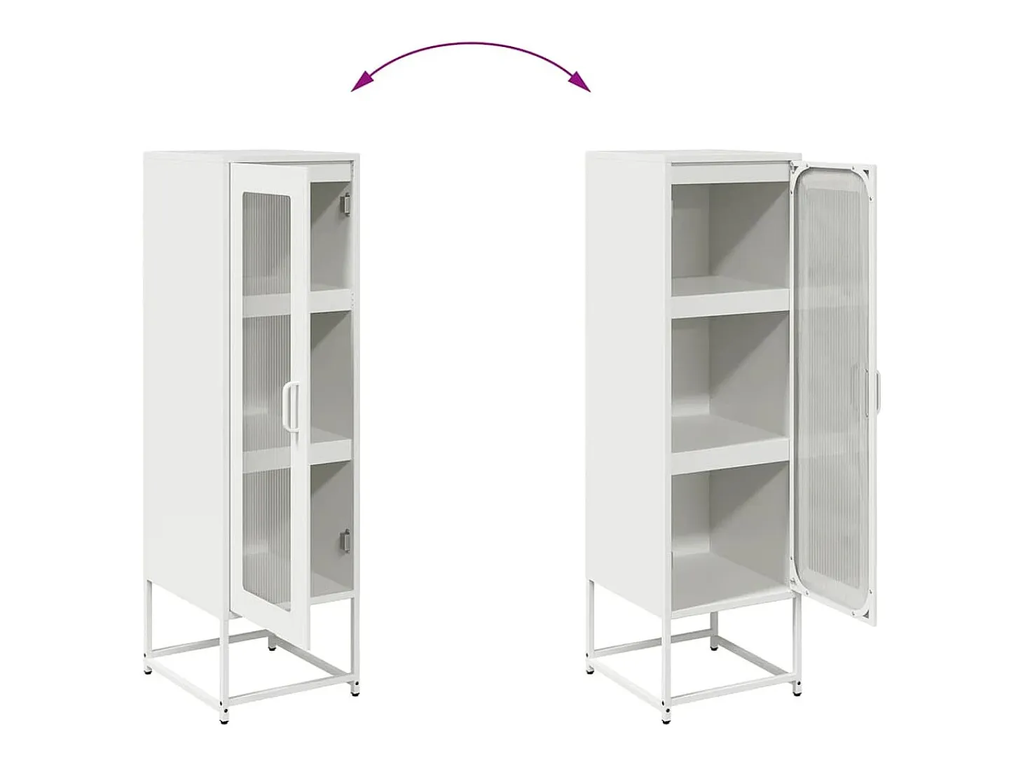 Aparador alto blanco 36x39x123 cm acero laminado en frío