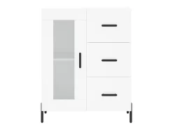 Aparador alto blanco 69,5x34x180 cm Madera contrachapada