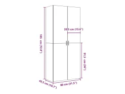 Aparador alto blanco 80x42,5x185 cm madera contrachapada