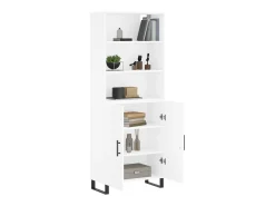 Aparador alto blanco 69,5x34x180 cm Madera contrachapada