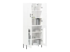 Aparador alto blanco 69,5x34x180 cm Madera contrachapada