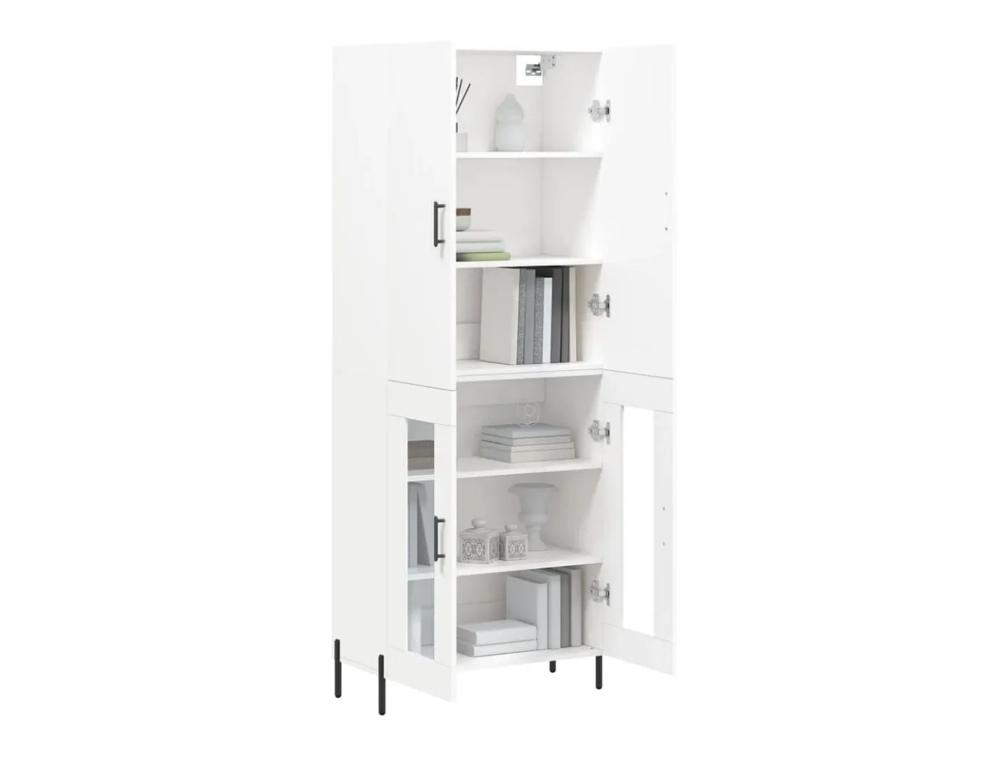 Aparador alto blanco 69,5x34x180 cm Madera contrachapada