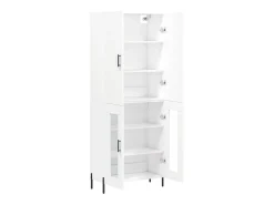 Aparador alto blanco 69,5x34x180 cm Madera contrachapada