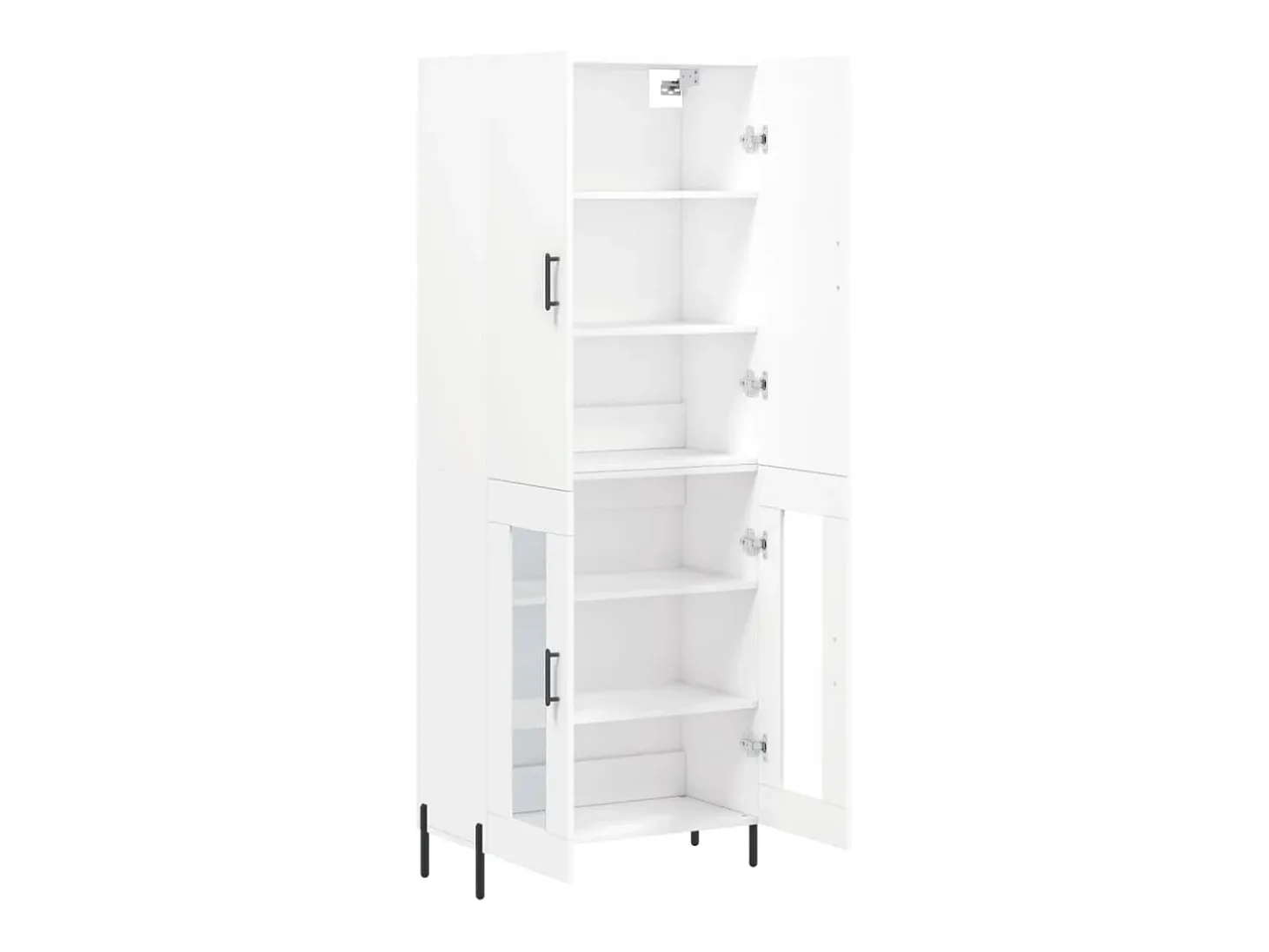 Aparador alto blanco 69,5x34x180 cm Madera contrachapada