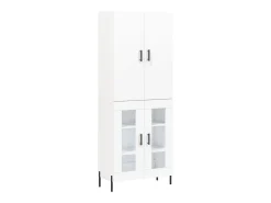 Aparador alto blanco 69,5x34x180 cm Madera contrachapada