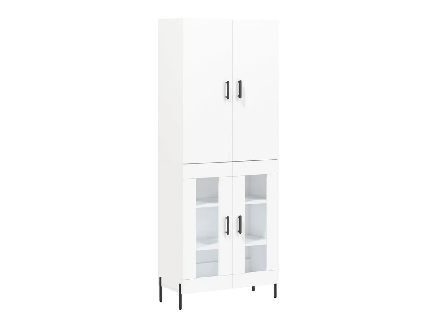 Aparador alto blanco 69,5x34x180 cm Madera contrachapada