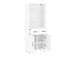 Aparador alto blanco 69,5x34x180 cm Madera contrachapada