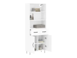 Aparador alto blanco 69,5x34x180 cm Madera contrachapada