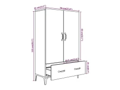 Aparador alto blanco 70x31x115 cm Madera contrachapada