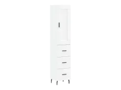 Aparador alto blanco 34,5x34x180 cm Madera contrachapada