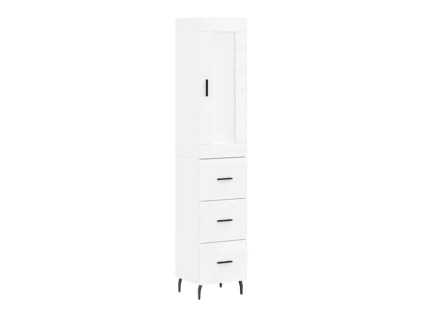 Aparador alto blanco 34,5x34x180 cm Madera contrachapada